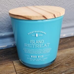 ❗️EMPTY Scentsational Blue Glass Candle Jar Lid